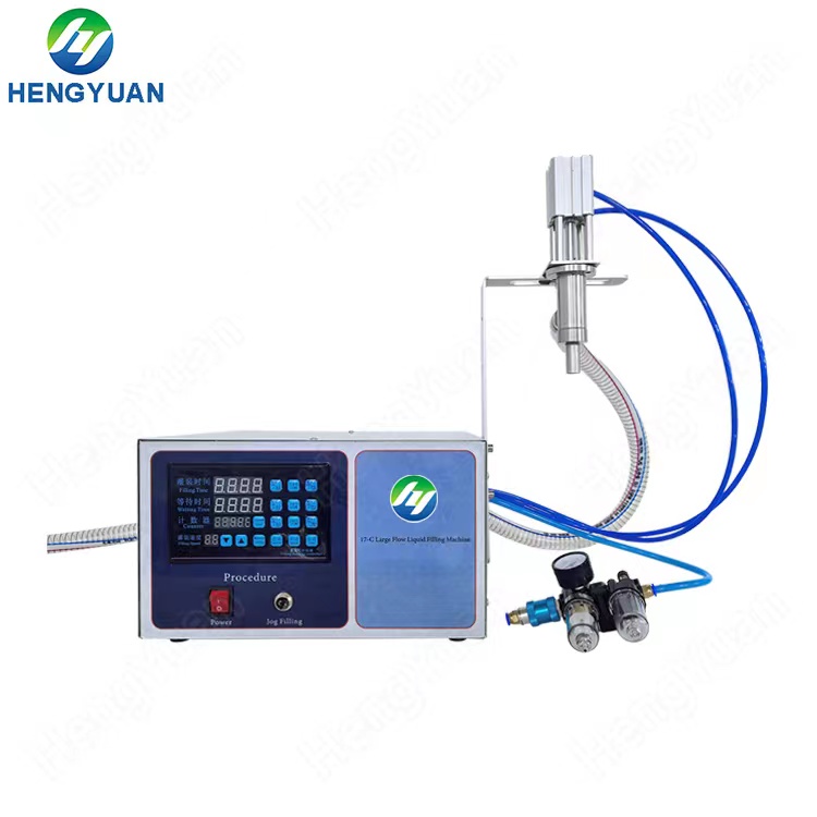 Semi-automatic single-head high-flow liquid filling machine
