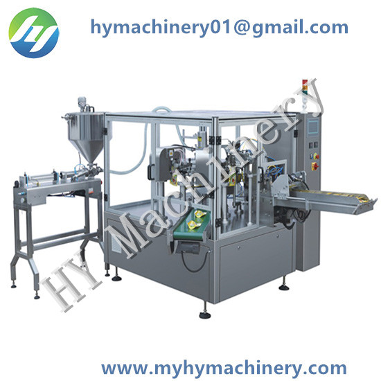 Automatic Rotary Premade Pouch Liquid Paste Packaging Machine