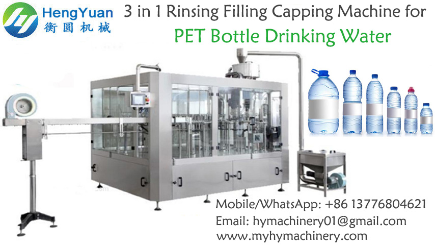 CGF14-12-4 High Quality Automatic 3000-4000 BPH drinking water pet bottle rinsing filling capping 3 in 1 mono-block machine