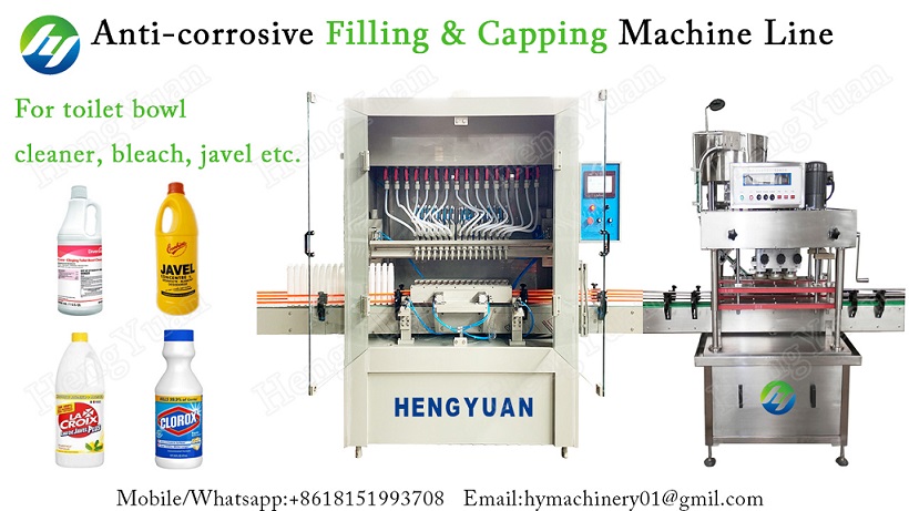 Anti-corrosive bleach / toilet bowl cleaner / Javel / HCL Liquid Filling Machine
