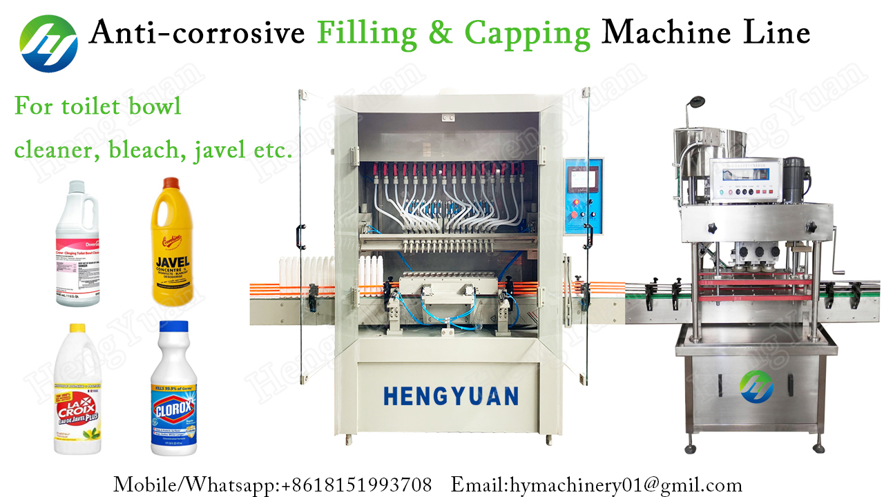 Automatic bleach filling capping machine