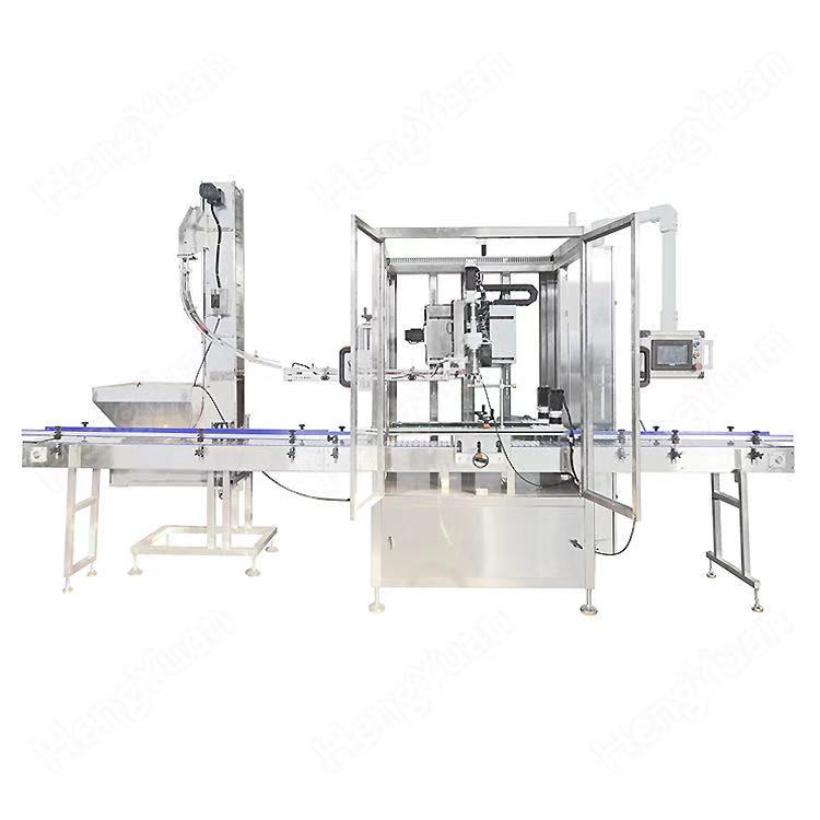Automatic tracking type edible oil jerry can capping machine