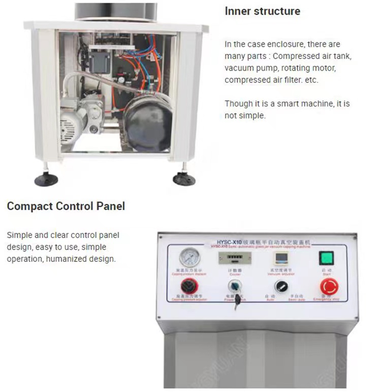 HYSC-200V Semi-automatic Two Heads Sauce Glass Jar Vacuum Capper