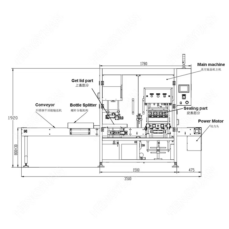 HYSC-X20 Automatic Vacuum Capping Machine layout