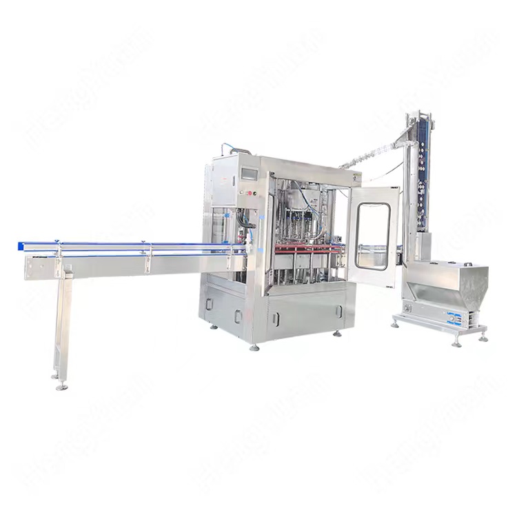 HY-RCGF-8-4 Automatic Juice Glass Bottle Filling Lug Lid Sealing Machine