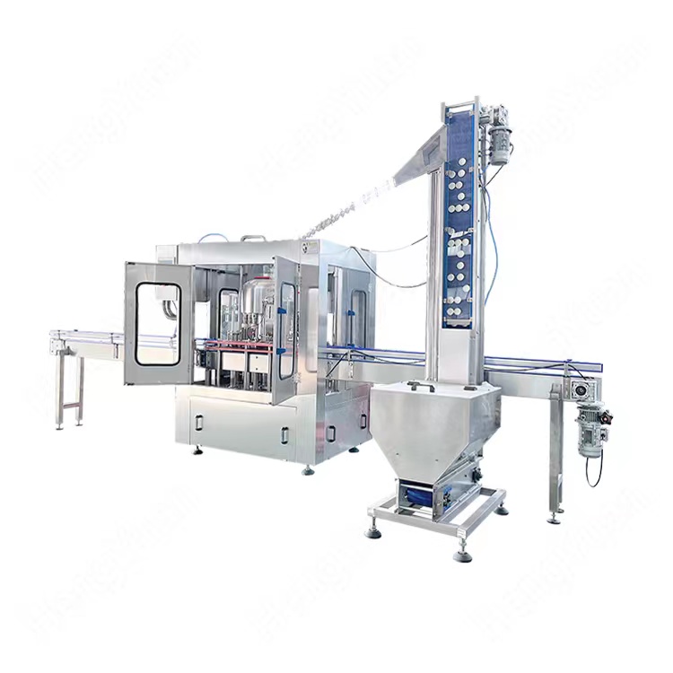 HY-RCGF-8-4 Automatic Glass Bottle Filling Lug Lid Twist-off Capping Machine