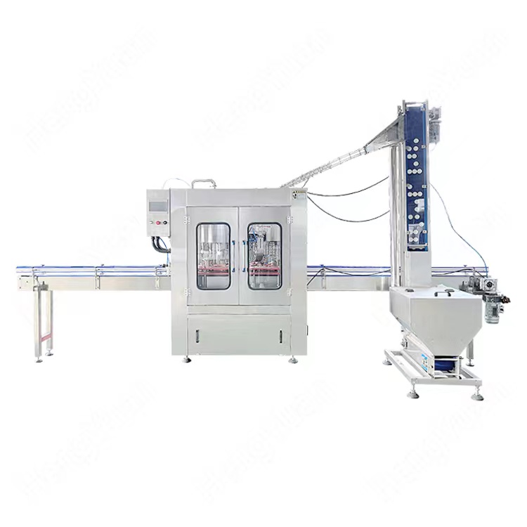 HY-RCGF-8-4 Apple Juice Glass Bottle Filling Lug Lid Twist-off Capping Machine