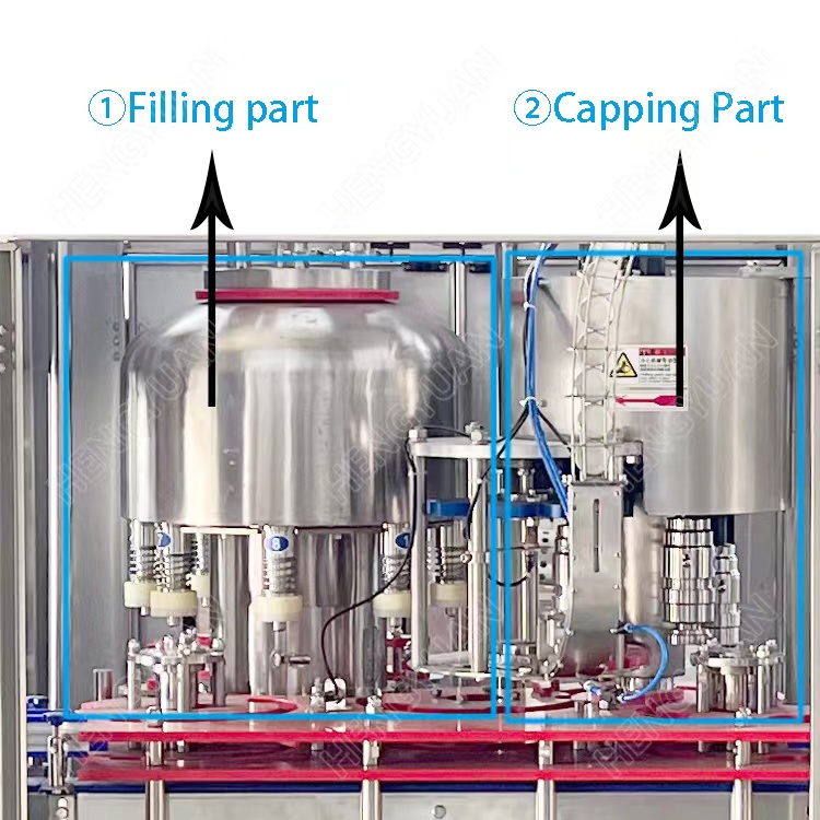 HY-RCGF-8-4 Apple Juice Glass Bottle Filling Tin Plate Lid Twist-off Capping Machine