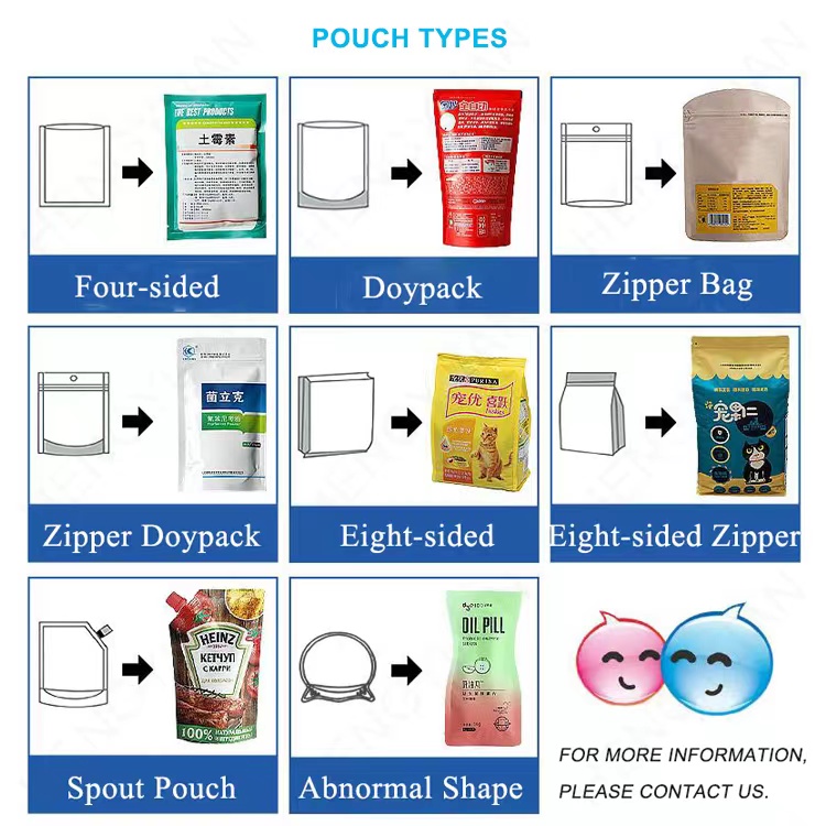 HYRP8-200L-P Automatic Rotary Premade Pouch Powder Packer Bag Type