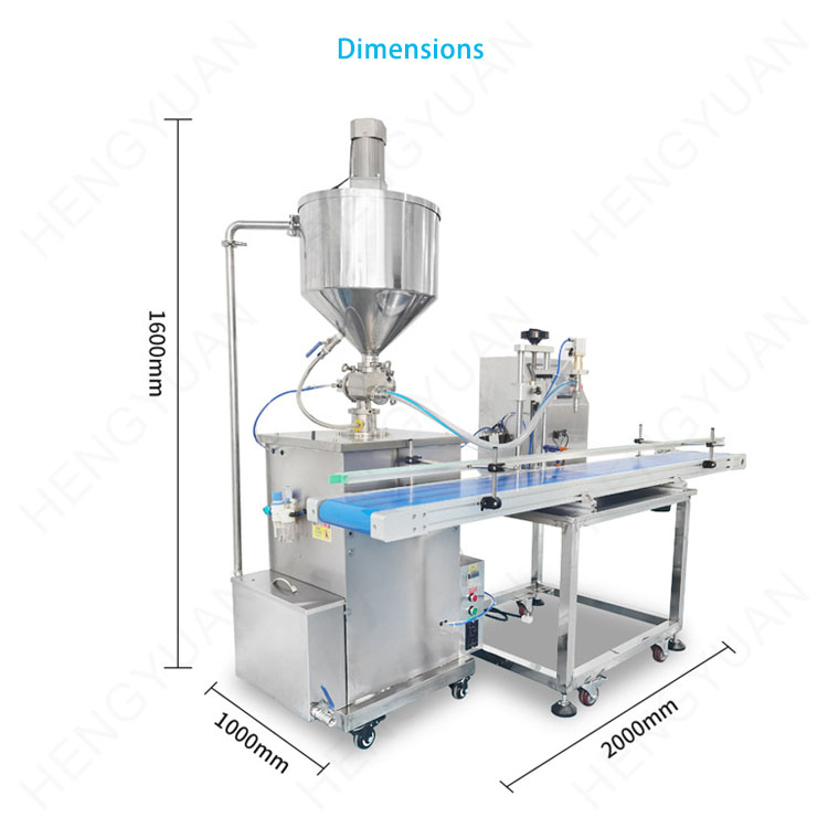 HYAP1-10TMH Automatic Single Head Pneumatic Piston Filling Machine Dimensions