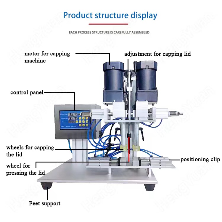 YKCGJ-6120-B Desktop 4 Wheels Plastic Jar Clamping Screwing Capping Machine.jpg