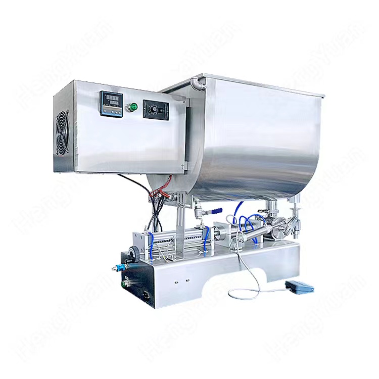 HYSP1-PU-1000H Table Top U Shape Hopper Mixing Heating Pneumatic Piston Filling Machine.jpg