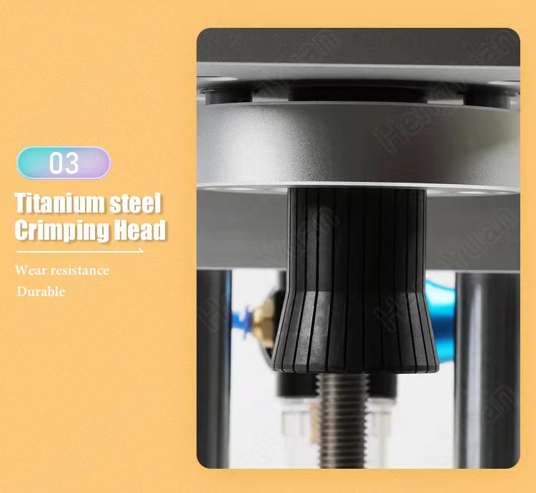 HYZG-100 Semi-automatic Desktop Alumium Bottle Collar Ring Spray Lid Pneumatic Crimping Capping Machine.jpg