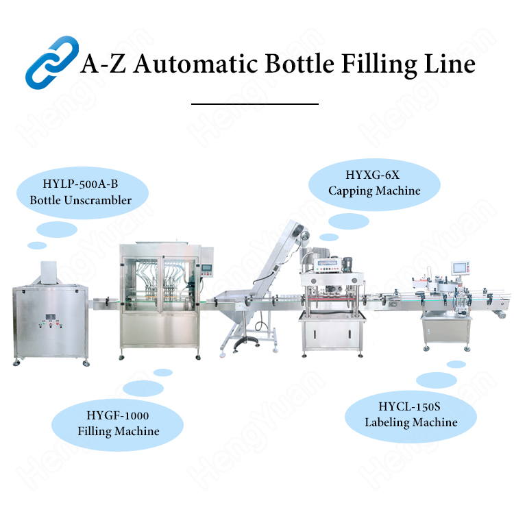 HYLP-500A-B Automatic Bottle Unscrambler Filling Capping Labeling Line