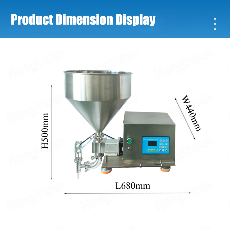 HYGP-S100 Semi-automatic Servo Gear Pump Filling Machine Dimension
