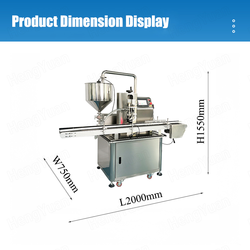 HYGP-A100 Automatic Filling Machine Dimension Display