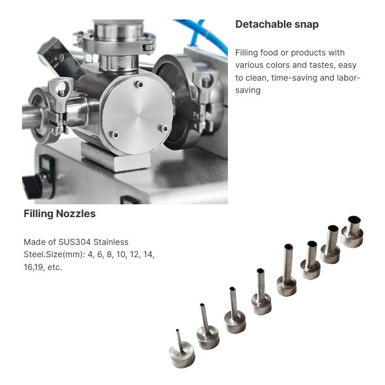 HYSP2-P Desktop Pneumatic Piston Two-heads Filling Machine Details