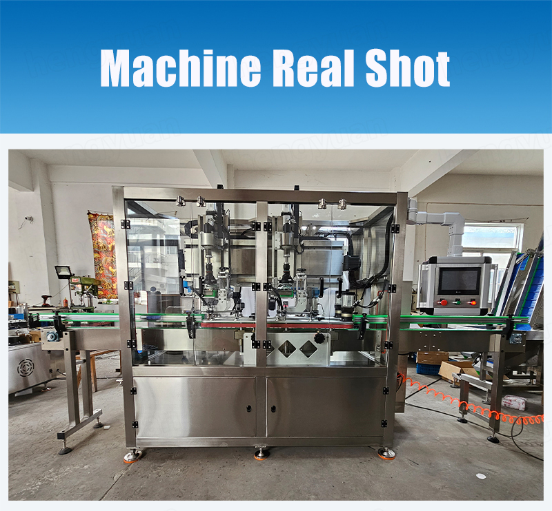 HYXG-2D Automatic Double Heads Bottle Screwing-on Capping Machine Real Shot