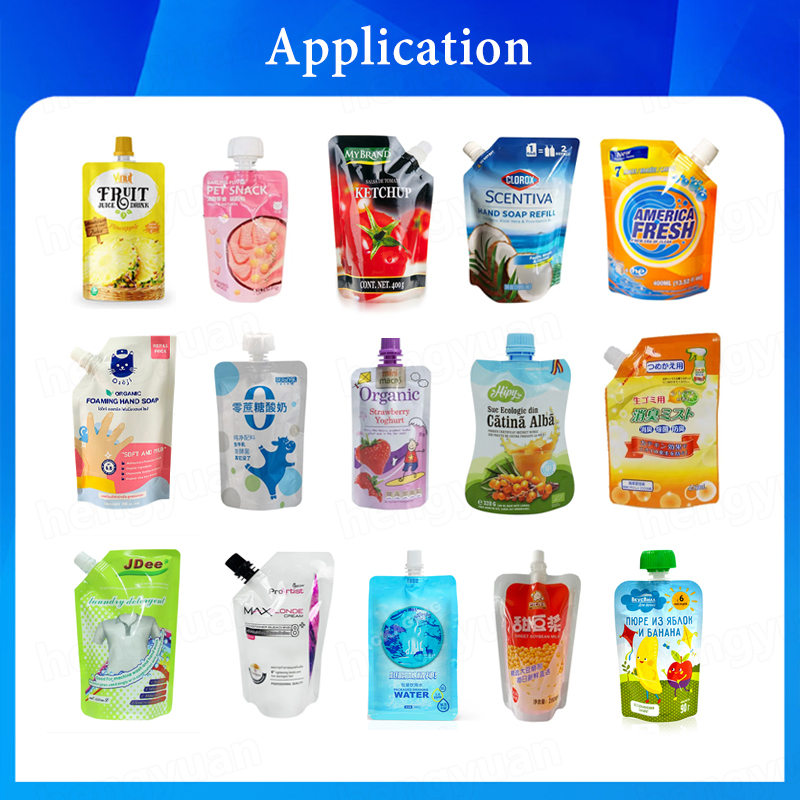 HYRFC-100CG Automatic Spout Pouch Filling Capping Machine application